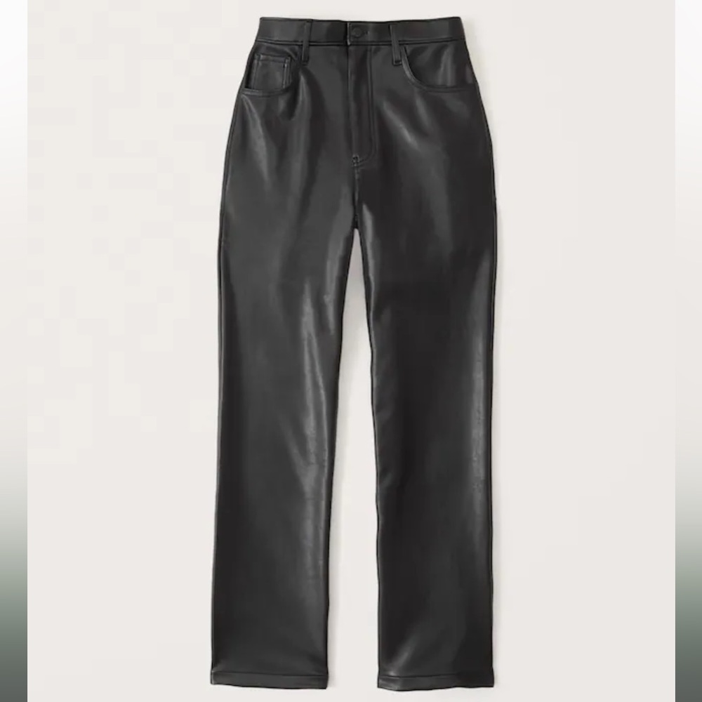 A&F The 90s Straight Ultra High Rise Vegan Leather Pant